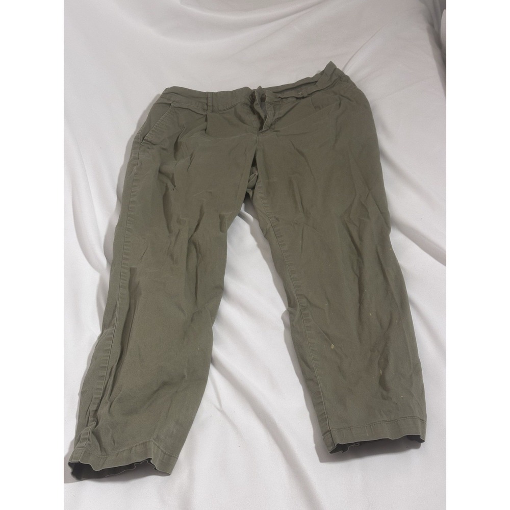 A New Day Pants Womens Size 12 Green Khaki Chino Casual Stretch Straight Leg